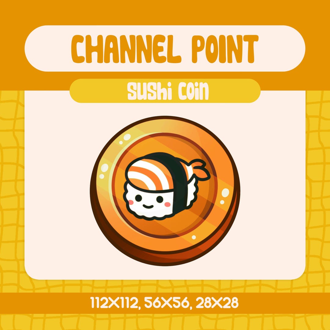 Kawaii Sushi Coin Channel Point Icon, Twitch Emote (digital Download) - Etsy