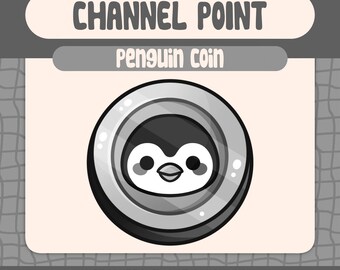 Kawaii Silver Penguin Coin Channel Point for Twitch (Digital Download)
