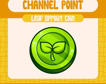 Green Leaf Sprout Coin Emote for Twitch/Discord (Digital Download)