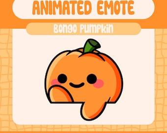 Kawaii Bongo Pumpkin Animated Emote for Twitch/Discord (Digital Download)
