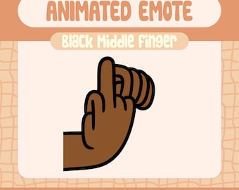 Black Middle Finger Animated Emote, Twitch Discord (Digital Download)