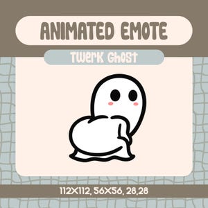 Emote animata Twitch Twerk Ghost, emote giocosa e spettrale per gli streamer, perfetta per streaming divertenti e a tema Halloween