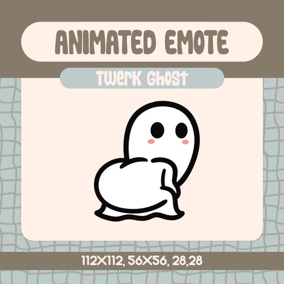 Twerk Ghost Animated Twitch Emote, Spooky Streamer Emote (Digital Download)