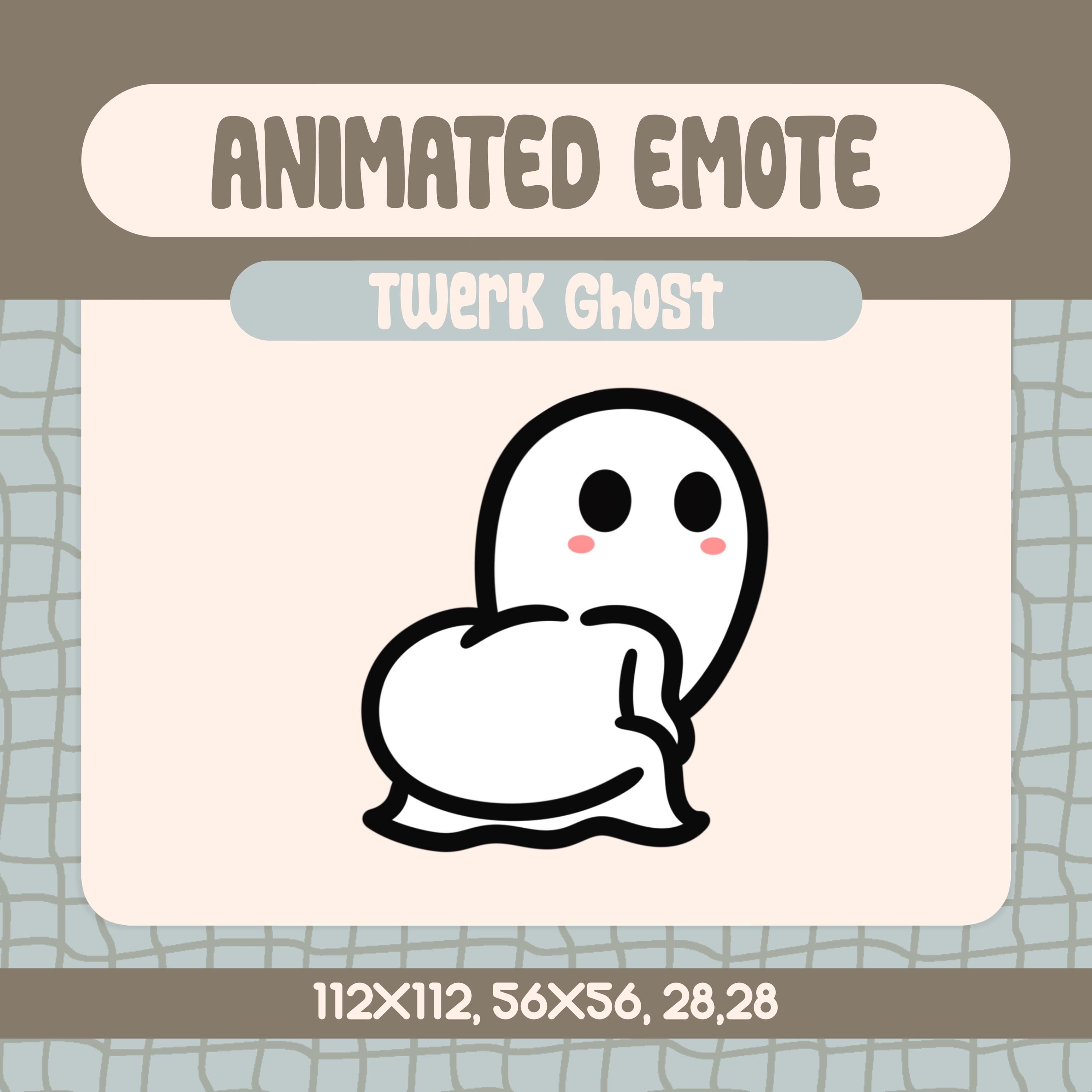 Twerk Ghost Animated Twitch Emote, Playful and Spooky Emote for Streamers, Perfect for Fun and Halloween Themed Streams