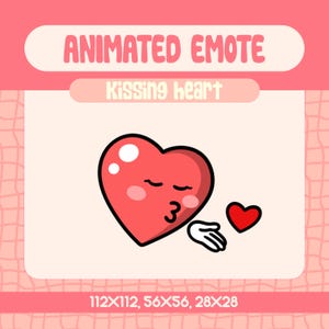 Kissing Heart Animated Emote for Twitch and Discord, Romantic Blowing Kiss Emote for Sweet and Playful Streams