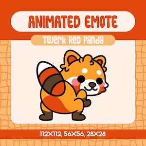 Twerk Red Panda Animated Emote for Twitch and Discord, Twerking Red Panda Emote for Hype Moments, Funny Red Panda Dance Stream Emote