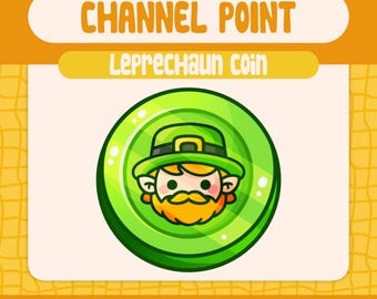 Green Leprechaun Coin Twitch Channel Point Cute St Patricks Day Reward
