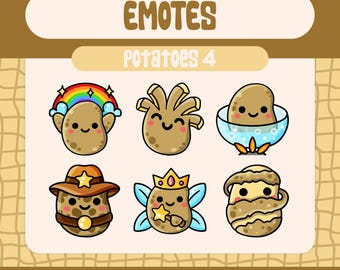 Kawaii Potato Emote Pack, Adorable Twitch and Discord Emotes (Digital Download)