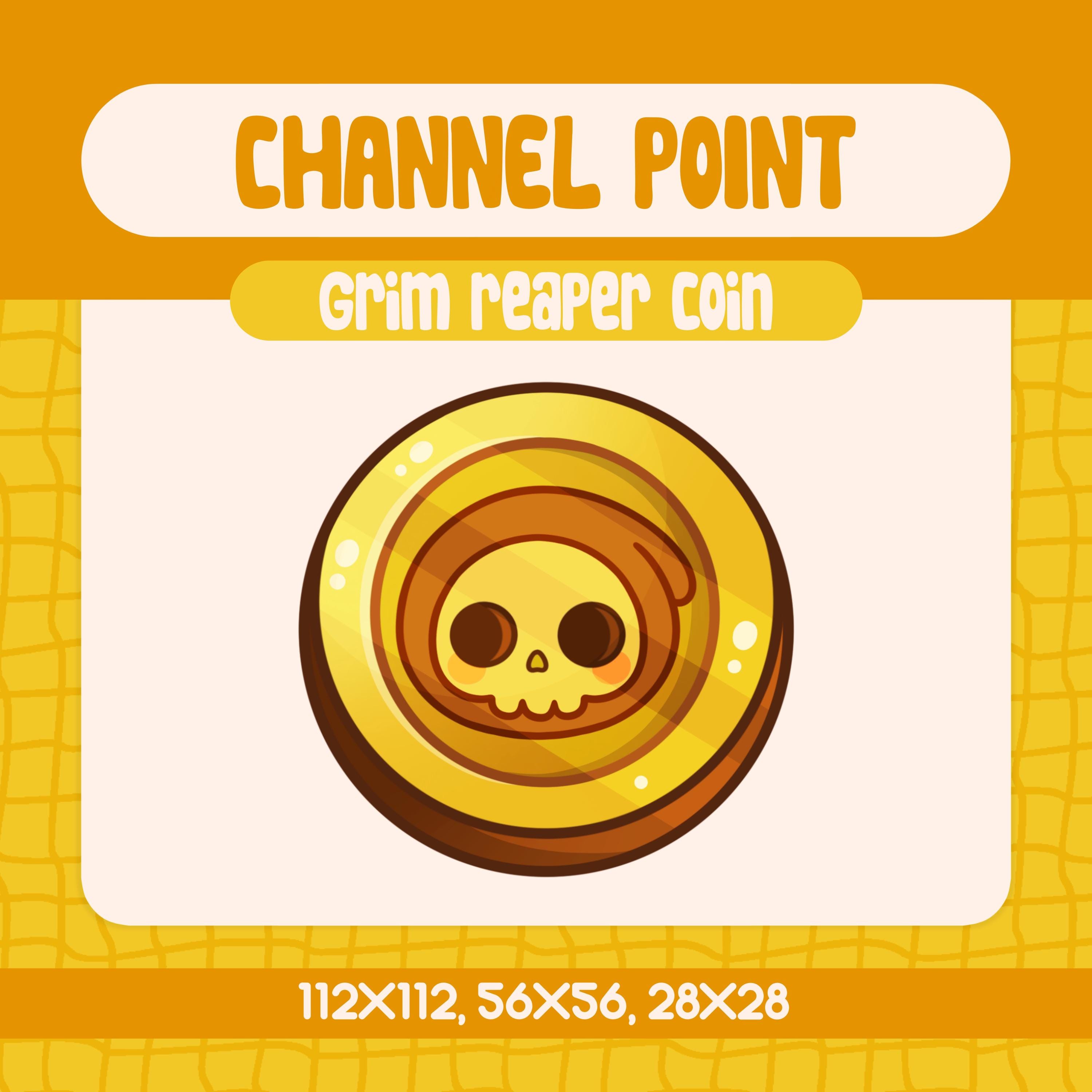 かわいい死神ゴールドコインTwitchチャンネルポイント（デジタルダウンロード） - Etsy 日本