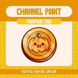 Kawaii Orange Pumpkin Channel Point Emote for Twitch, Cute Halloween Coin Emote for Cozy Fall Streaming Fun