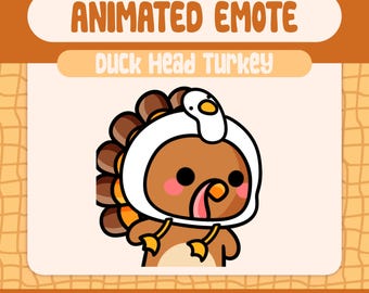 Kawaii Duck Head Turkey Animated Emote for Twitch Streamers and Thanksgiving Fun