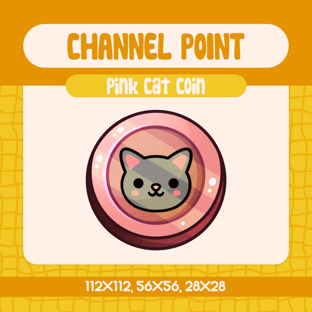 Kawaii Pink Cat Coin Channel Point Icon (digital Download) - Etsy