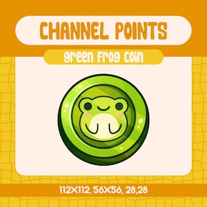 Green Frog Coin Channel Points Emote for Twitch and Kick, Twitch Frog Emotes Channel Point, Coin Emote, Twitch Channel Point