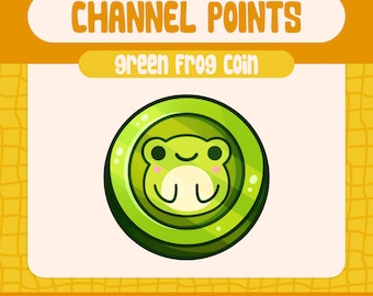 Green Frog Coin Channel Points Emote for Twitch and Kick, Twitch Frog Emotes Channel Point, Coin Emote, Twitch Channel Point
