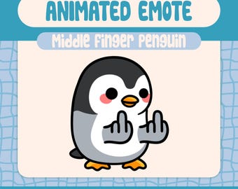 Kawaii Rude Penguin Middle Finger Animated Winter Animal Reaction