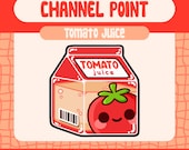 Kawaii Tomato Juice Emote, Twitch Cozy Red Reward (Digital Download)