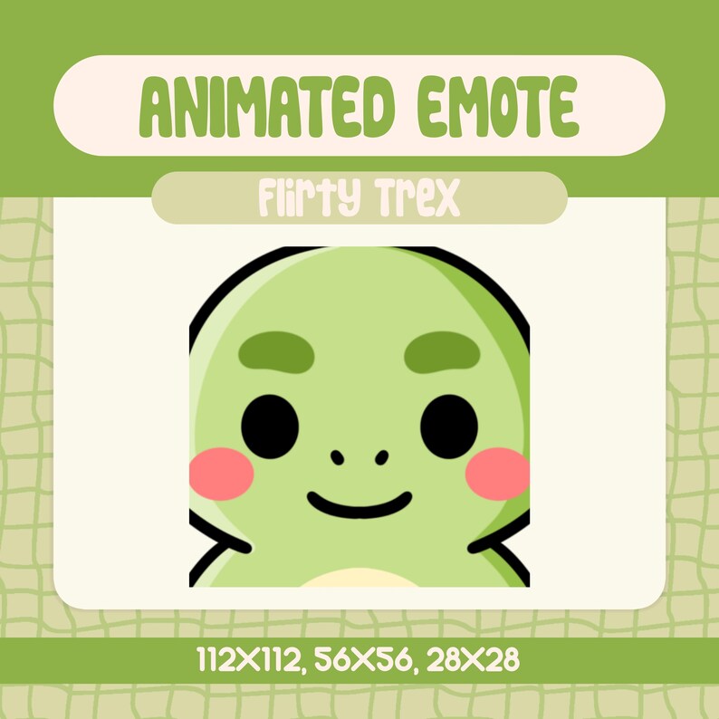 Kawaii Flirty Trex Animated Emote for Twitch, Discord (digital Download ...