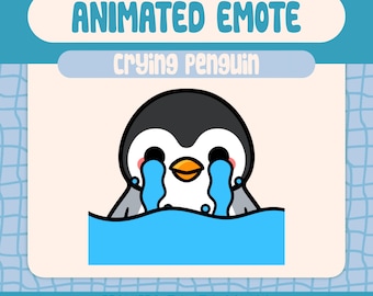 Kawaii Crying Penguin Animated Emote Sad Tears Reaction