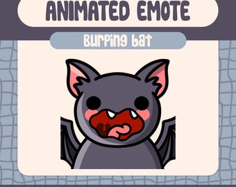 Kawaii Burping Bat Animated Emote for Twitch, Discord (Digital Download)