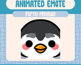 Kawaii Flirty Penguin Animated Emote Reaction