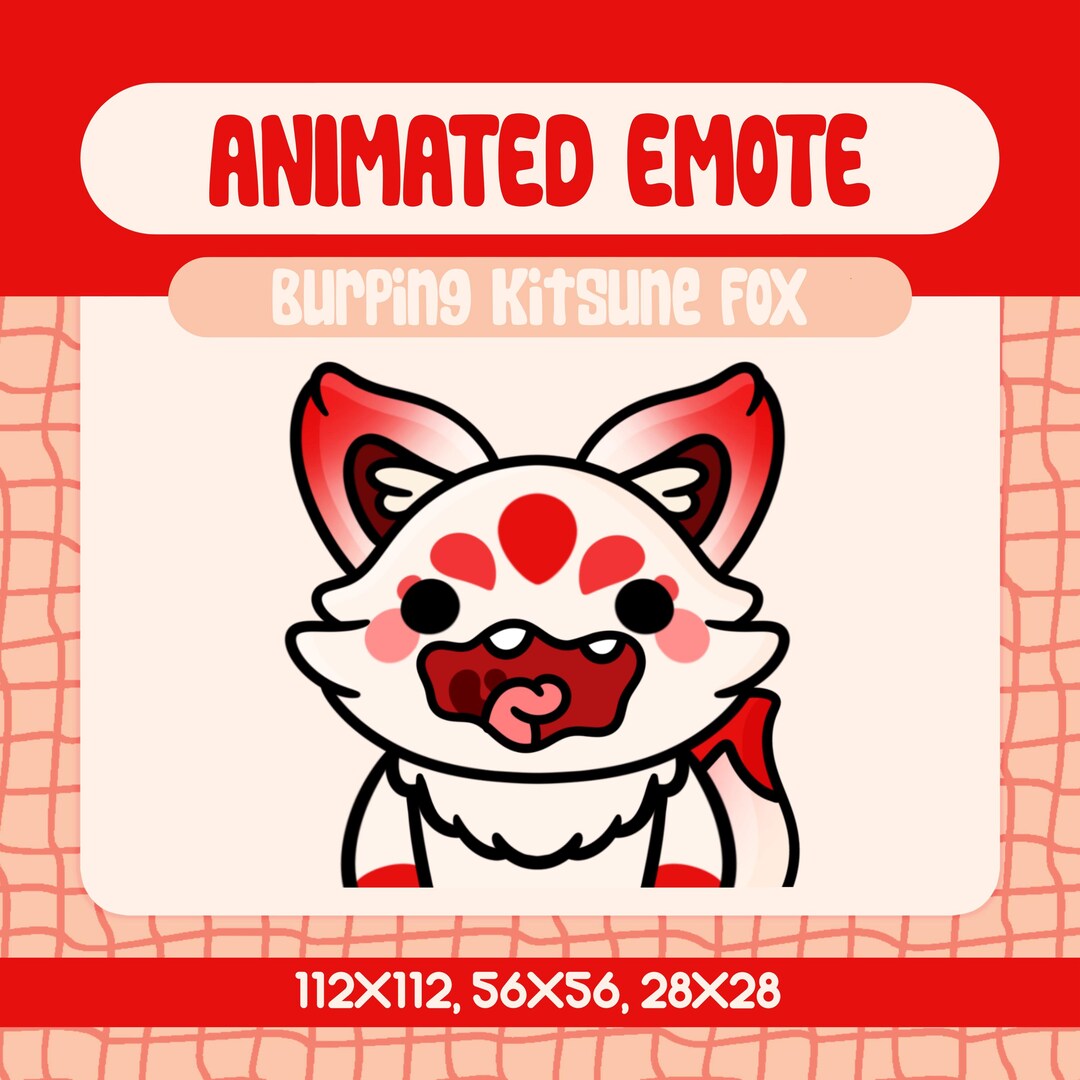 Funny Burping Kitsune Fox Animated Emote for Twitch (digital Download ...