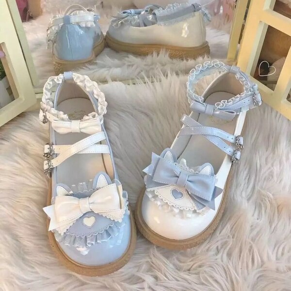 Aesthetic Kawaii Lolita Shoes Lovely Patchwork Cosplay Girls Sandals Mary Janes Japanese Style Student Harajuku Footwear Sweet Shoes Woman