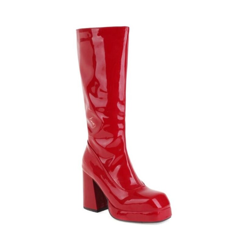 70's Knee High Boots Red - Etsy