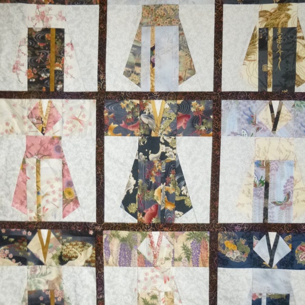 Kimono Wall Hanging or Lap Quilt