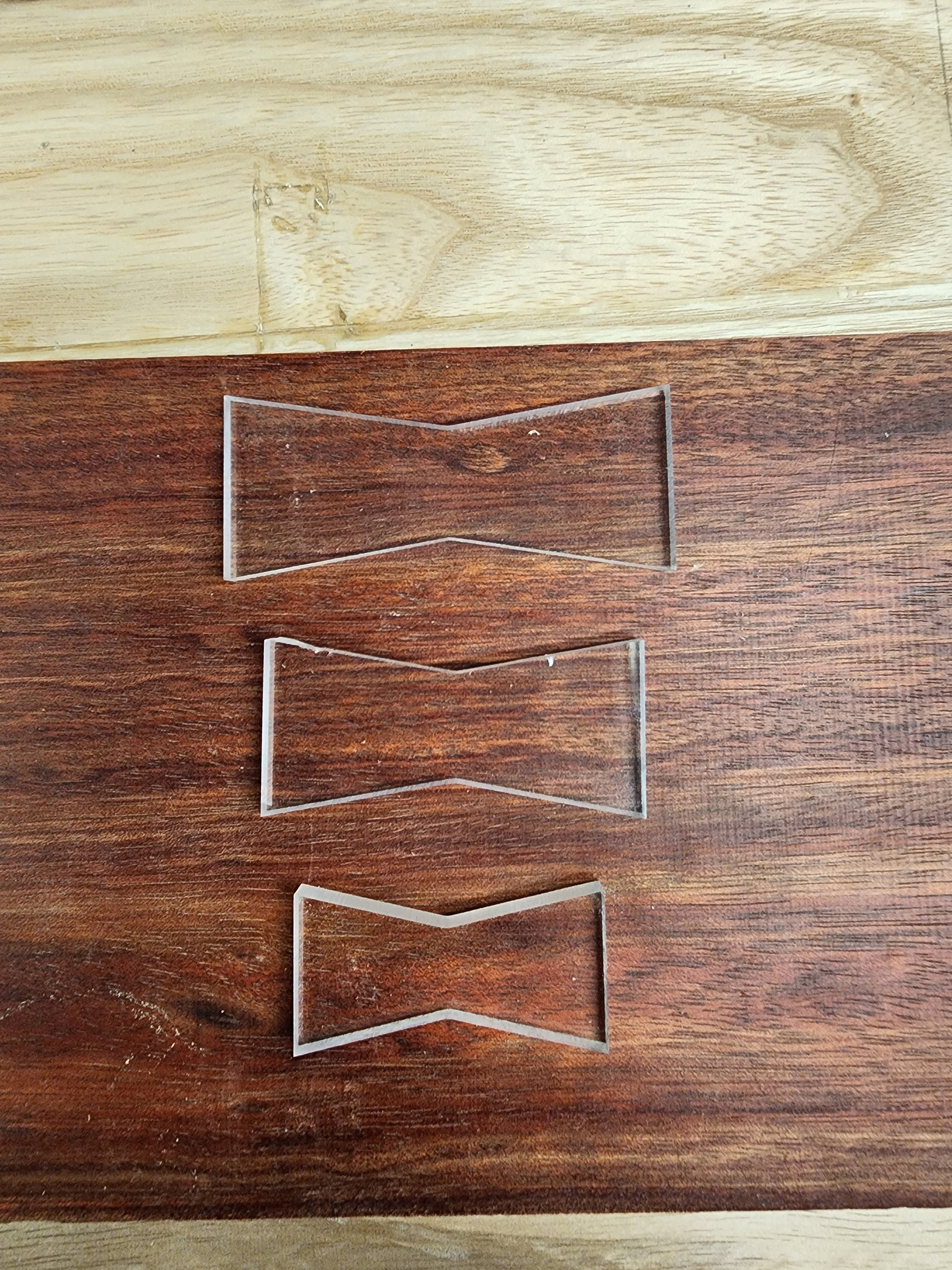 Acrylic Woodworking Bowtie Inlay Router Cutout Template 3 Pack - Etsy