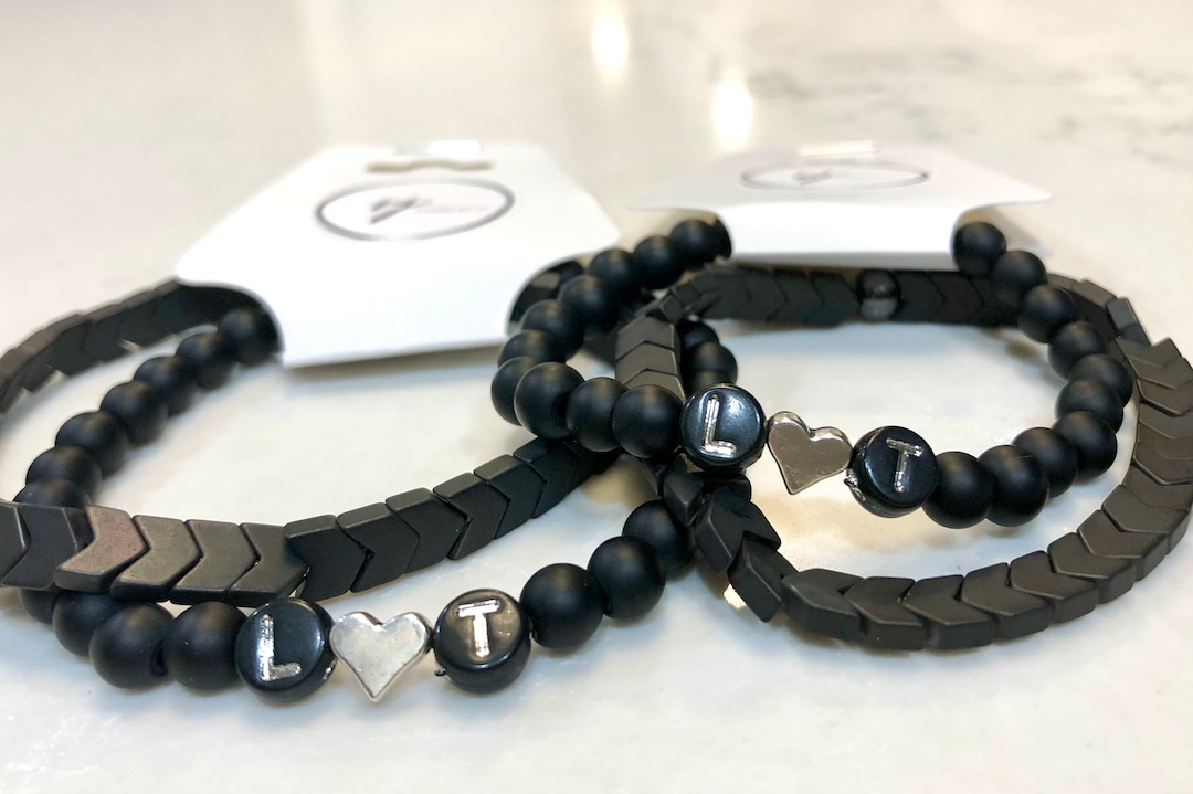 His and Hers Matching Bracelets Husband Wife Jewelry Wedding Gift