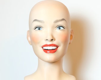 Mannequin Hat Head Fashion Bust Own Design PLA 3D Home Decoration Pin Up Bust Hand Painted Retro Head Sculpture Art Woman