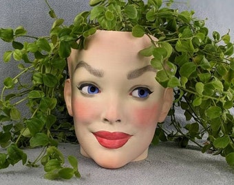 Pot Flowerpot Plant Pot PLA 3D Home Decoration Pin Up Bust Portrait Hand Painted Retro Head Sculpture Art Woman Bust