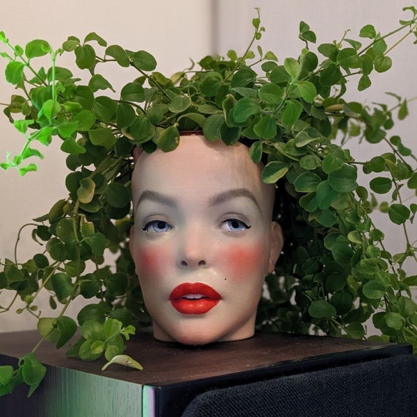 Pot Flower Plant PLA 3D Home femme fatale Pin Up Bust Portrait Hollywood glamour Retro Head Sculpture Woman art vintage Bust Marilyn Monroe