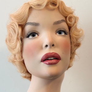 Manichino Mannequin Cappello Testa Art Deco anni &#39;30 Art Nouveau Moda Busto Design proprio PLA 3D Dipinto a mano Retro Marilyn Monroe Vecchia Hollywood