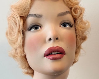 Mannequin hat head art deco 30s art nouveau fashion bust own design PLA 3D hand painted retro marilyn monroe old hollywood
