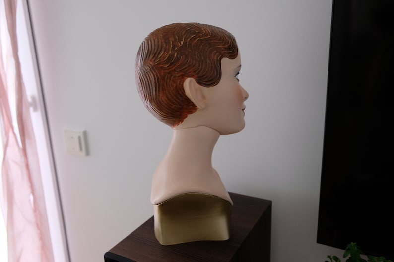 Schaufensterpuppe Mannequin Hutkopf artdeko 30s modren jugendstill Mode Büste eigenes Design PLA 3D Büste Handbemalt Retro Kopf Skulptur imagem 8