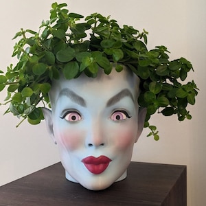 Planter Flowerpot PLA 3D Decoration Pin Up Elf Fantasy Realism Handpainted Retro Gift Sculpture Art Woman Bust
