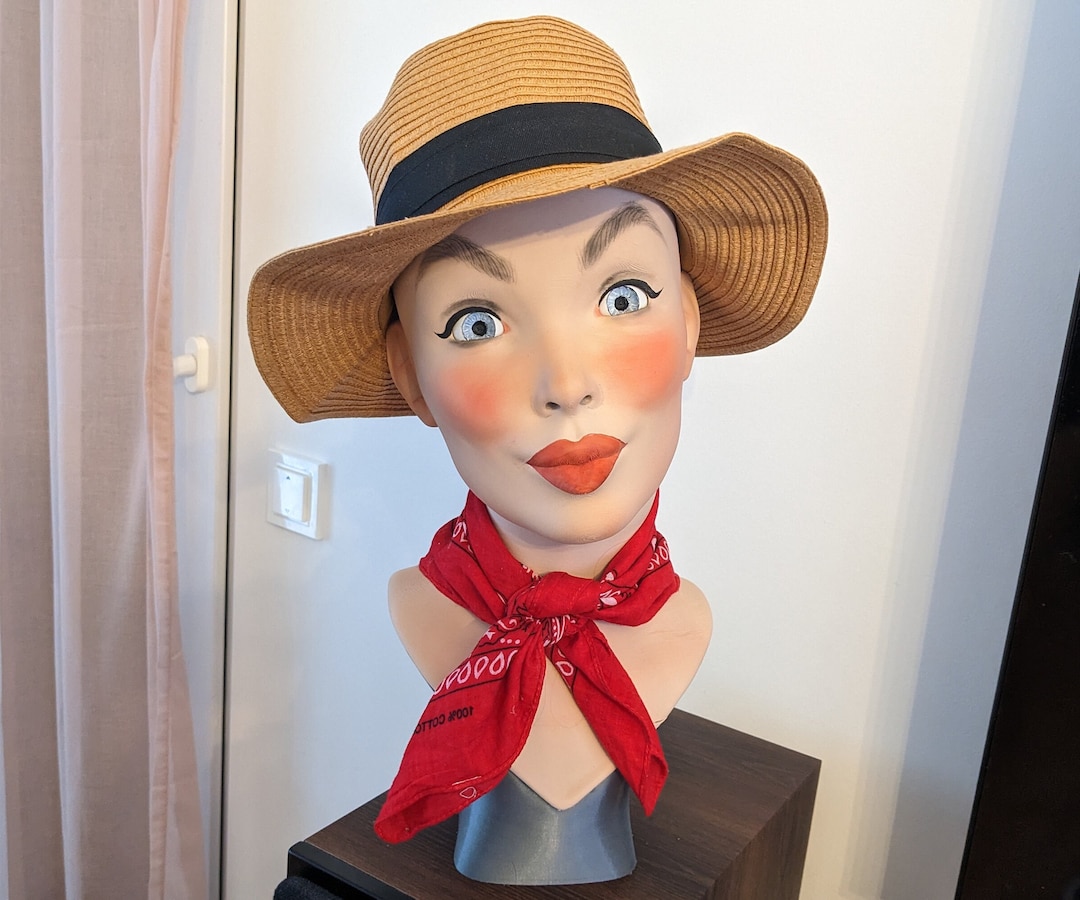 Bust Hat Mannequin Hat Head Fashion Bust Own Design PLA 3D Home Decoration Pin ...