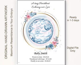 Custom IVF Embryo Art: Unique Hand-Drawn Nursery Decor (Digital Download)