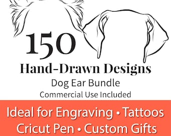 Dog Breed Ear Clipart • 150 Hand-Drawn Designs (svg, png, jpg, pdf)