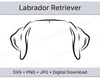 Labrador Retriever Dog Ears SVG | Minimal Line Art Dog Ear Design | Digital Download