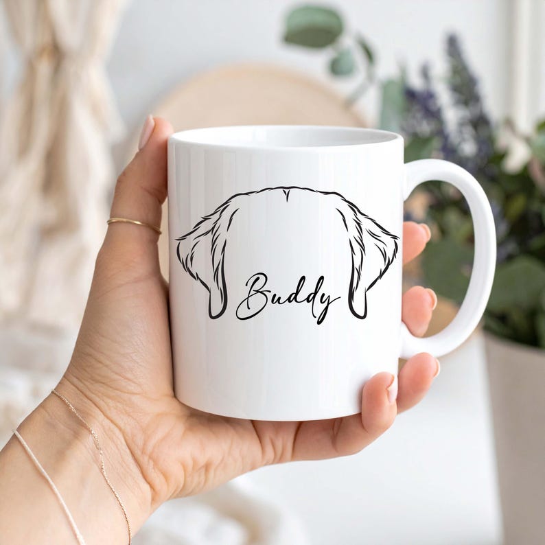 Arte lineal personalizado para orejas de mascota: Diseño de tatuaje conmemorativo para perro (archivo digital) imagen 7