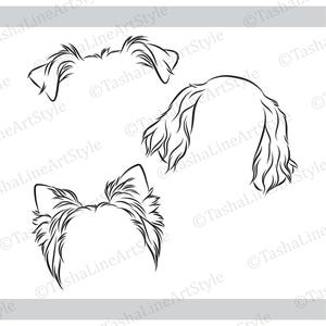 May include: Black line art illustrations of animal ears, including dog and cat ears. The image features three different ear designs, each with a unique shape and style, perfect for crafting projects.