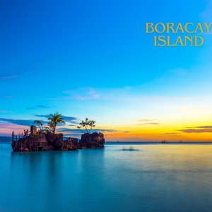 Travel poster boracay island Philipines, beach, sea, sun, dream poster, postkarten motiv
