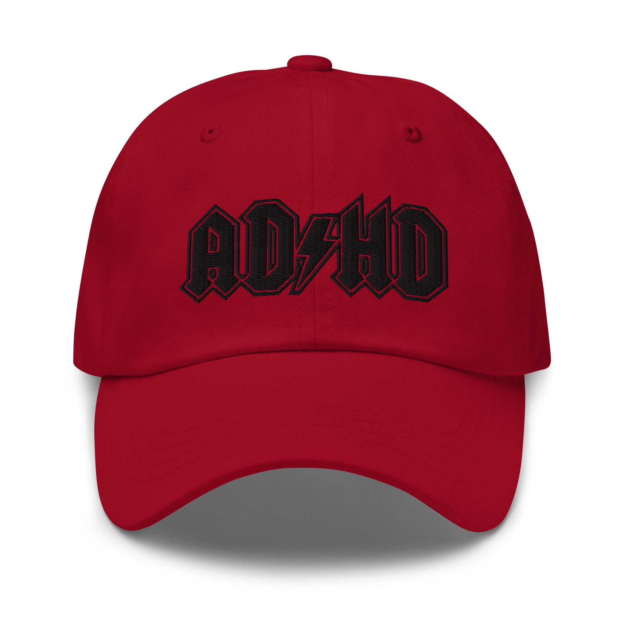 ADHD Ac/dc-style Stitched Dad Hat Black Logo Multiple Colors - Etsy