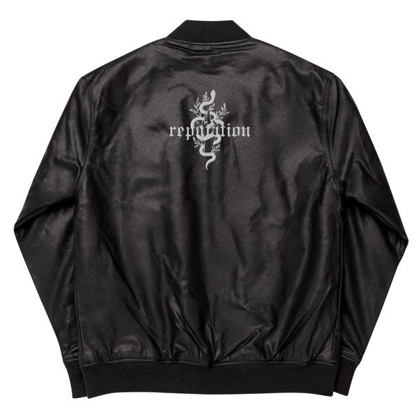 Taylor Swift Reputation Snake Logo - Chaqueta bomber de piel sintética bordada