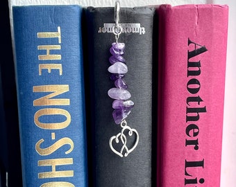 Amethyst bookmark, dark amethyst Design your own, Crystal bookmark, gemstone bookmark, personalised bookmark, gift for readers