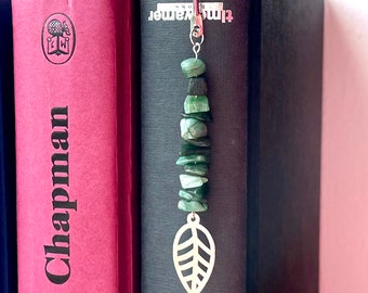 Emerald bookmark, Design your own, Crystal Gemstone, custom personalised charm, gift for readers, green