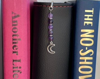 Amethyst bookmark, Design your own, Crystal bookmark, gemstone bookmark, round bead, personalised bookmark, gift for readers