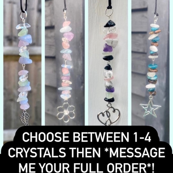 Crystal car hanging charm, car accessories, custom car charm, rear view mirror charm - choose up to 4 crystals